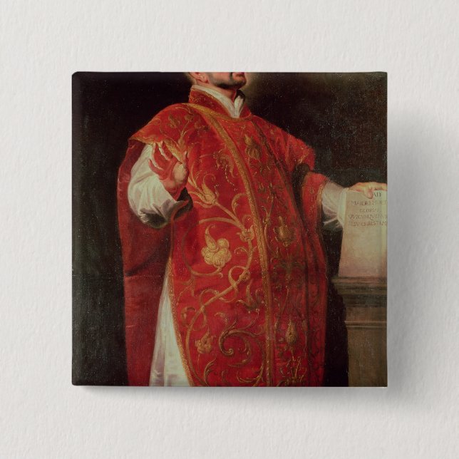 St. Ignatius of Loyola  Founder of the Jesuits 15 Cm Square Badge (Front)