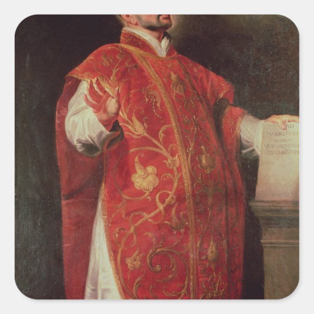 St. Ignatius of Loyola  Founder of the Jesuits Square Sticker (Front)