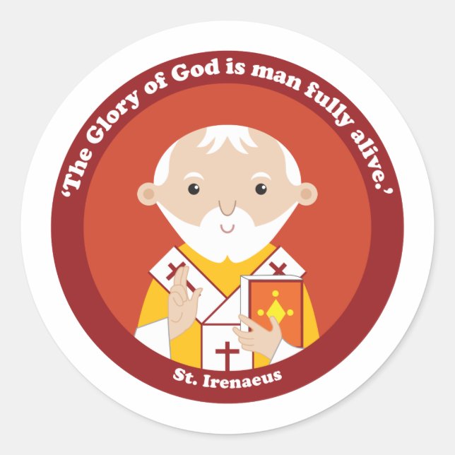St. Irenaeus Classic Round Sticker (Front)