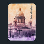 St. Isaac’s Cathedral Magnet – Saint Petersburg<br><div class="desc">St. Isaac’s Cathedral Magnet – Saint Petersburg Russia Travel Souvenir, Historic Church Fridge Magnet Celebrate the grandeur of Saint Petersburg with this beautiful souvenir magnet featuring St. Isaac’s Cathedral — one of the most iconic landmarks in Russia. With its stunning neoclassical architecture and golden dome, this magnet is the perfect...</div>