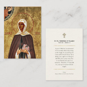 St. Ita Hermitess of Killeedy Orthodox Prayer Card