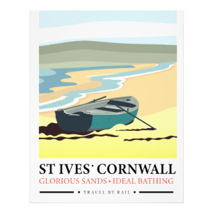 St Ives Cornwall nautical travel poster. Photo Print