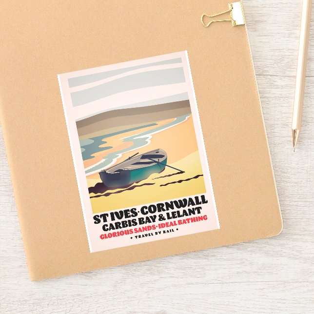 St Ives Cornwall Travel Poster (Notebook)