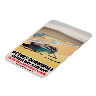 St Ives Cornwall Travel Poster Magnet