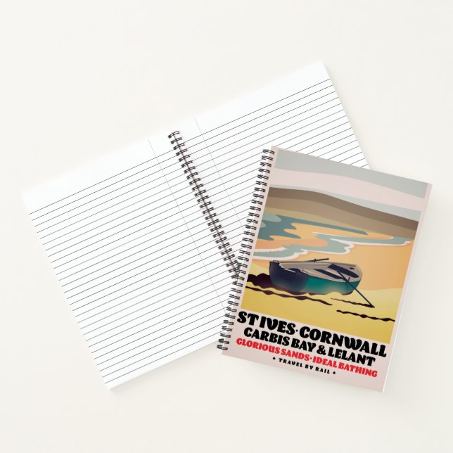 St Ives Cornwall Travel Poster Notebook (Inside)