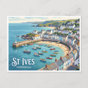 St Ives Harbour England Postcard