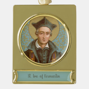 St. Ivo of Kermartin (BK 015) Gold Plated Banner Ornament