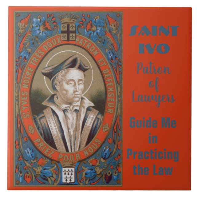 St. Ivo of Kermartin (M 005) Ceramic Tile (Front)