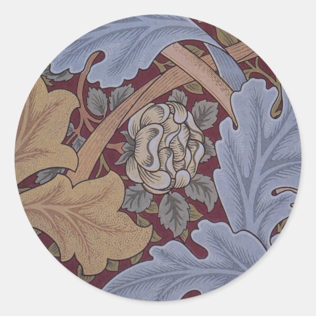 St. James Acanthus Leaf Pattern by William Morris Classic Round Sticker (Front)