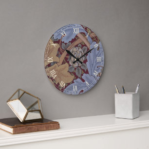 St. James Acanthus Leaf Pattern by William Morris Large Clock