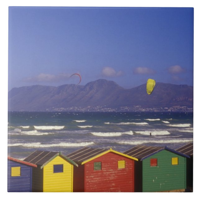 St. James Bay Bathing Boxes, near Capetown, 2 Ceramic Tile (Front)