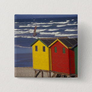 St. James Bay Bathing Boxes, near Capetown, 3 15 Cm Square Badge