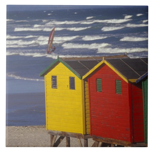St. James Bay Bathing Boxes, near Capetown, 3 Tile (Front)