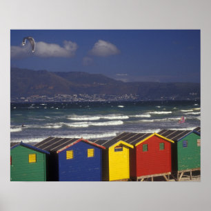St. James Bay Bathing Boxes, near Capetown, Poster
