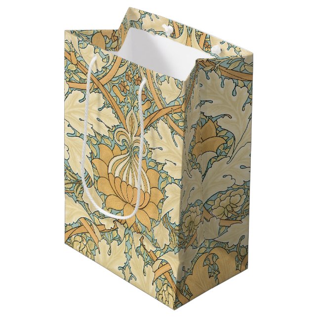 St. James by William Morris, Acanthus Leaves Medium Gift Bag (Front Angled)