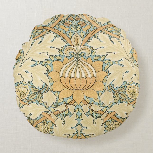 St. James by William Morris, Acanthus Leaves Round Cushion (Front)