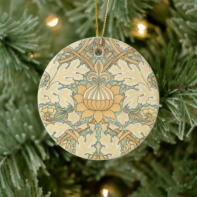 St. James by William Morris, Textile Pattern Ceramic Ornament (Tree)
