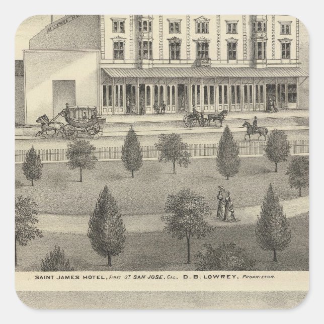 St James Hotel, residence Square Sticker (Front)