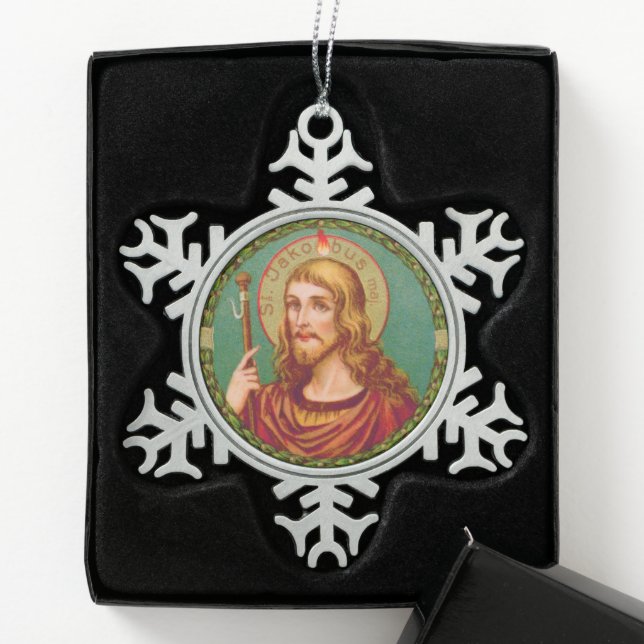 St. James the Greater (JMAS 04) Snowflake Pewter Christmas Ornament (Box)