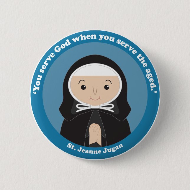 St. Jeanne Jugan 6 Cm Round Badge (Front)