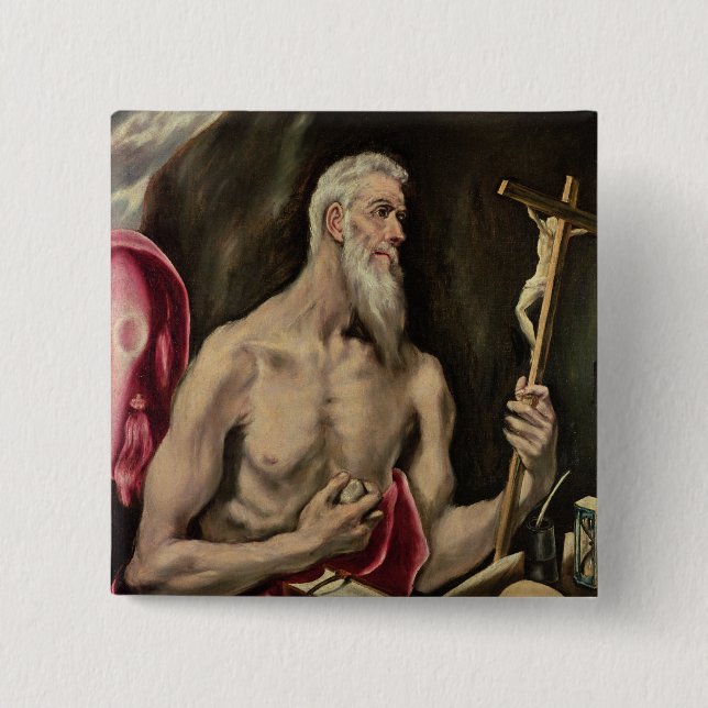 St. Jerome 15 Cm Square Badge (Front)