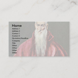 St. Jerome As Cardinal By Greco El Business Card