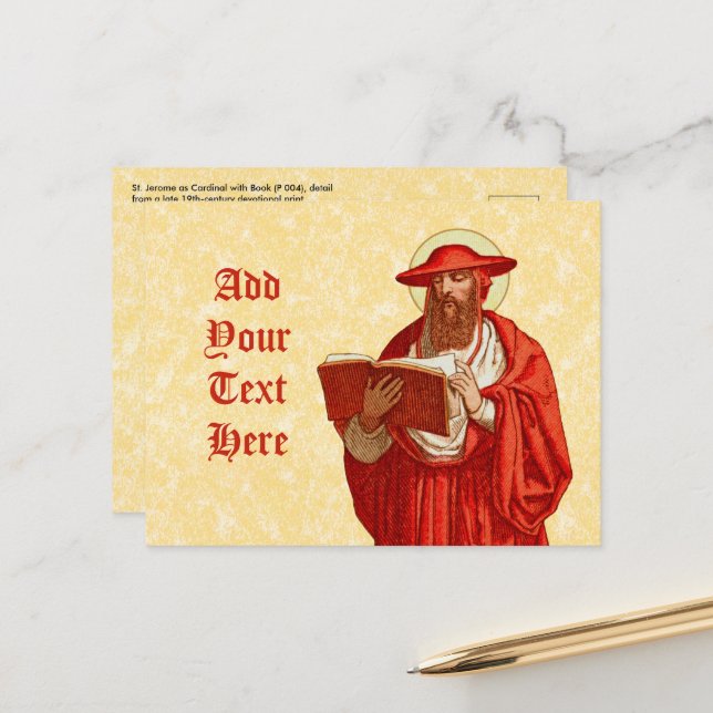 St. Jerome as Cardinal (P 004) Postcard (Front/Back In Situ)