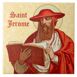 St. Jerome as Cardinal with Book (P 004) Ceramic Tile