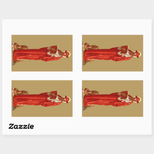 St. Jerome as Cardinal with Lion (P 004) Rectangular Sticker