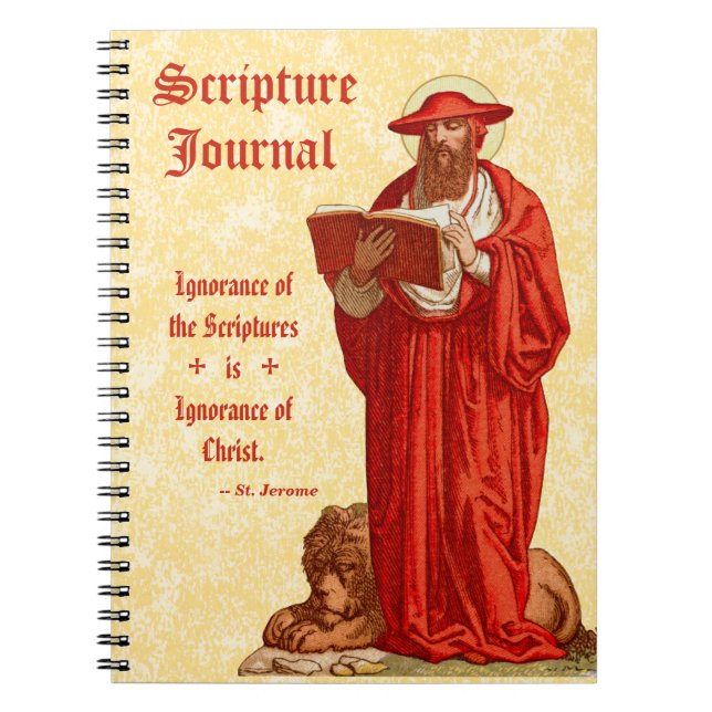 St. Jerome as Cardinal with Lion (P 004) Scripture Notebook (Front)