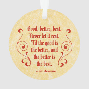 St. Jerome as Cardinal with Motivational Quote Ornament
