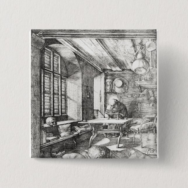 St. Jerome in his Study, 1514 15 Cm Square Badge (Front)