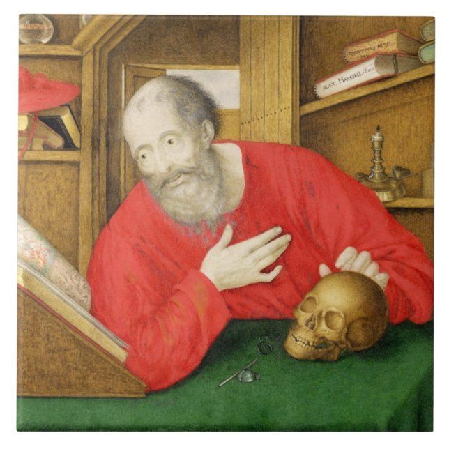 St. Jerome in his Study, 1650 (bodycolour and w/c Tile (Front)