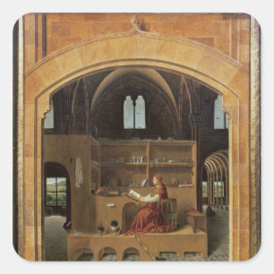 St. Jerome in his study, c.1475 Square Sticker
