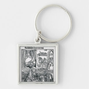 St. Jerome in his study Key Ring