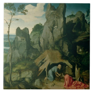 St. Jerome in the Desert (oil on panel) (see also Ceramic Tile