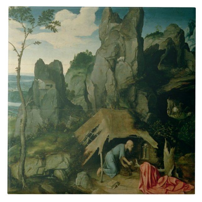 St. Jerome in the Desert (oil on panel) (see also Ceramic Tile (Front)