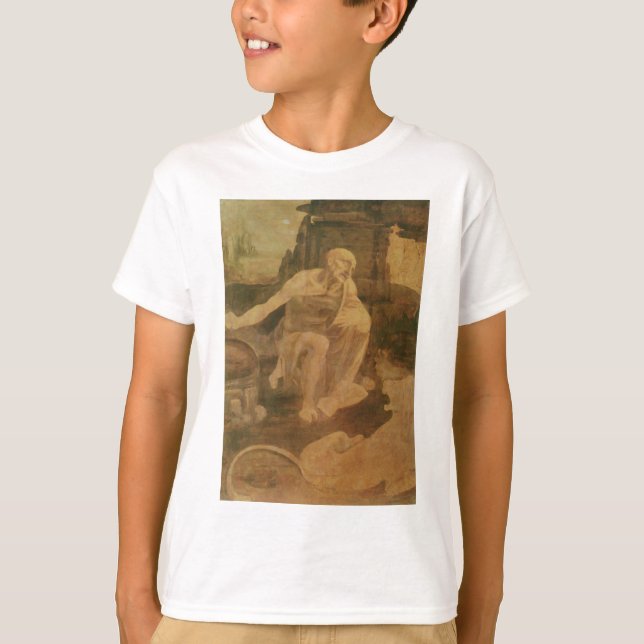 St. Jerome in the Wilderness by Leonardo Da Vinci T-Shirt (Front)