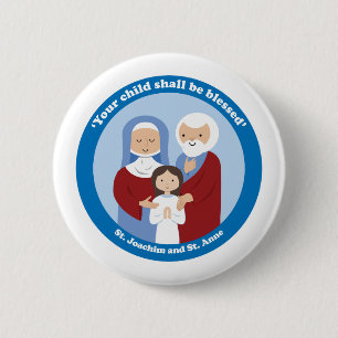 St. Joachim and St. Anne 6 Cm Round Badge