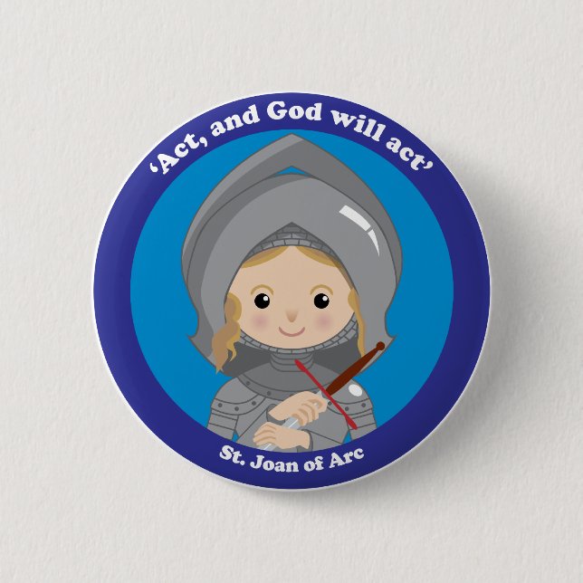 St. Joan of Arc 6 Cm Round Badge (Front)