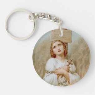 St. Joan of Arc Burning at the Stake (BF 01) Key Ring