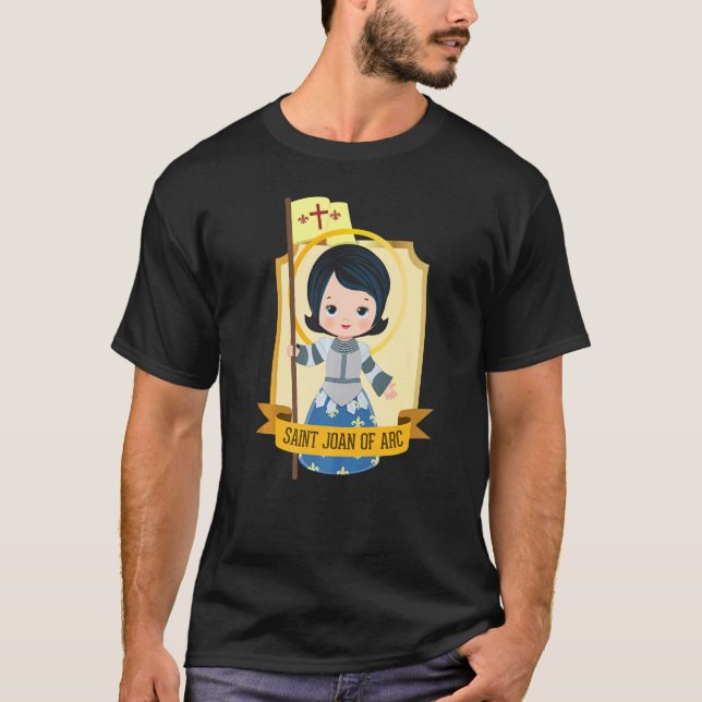 St Joan Of Arc For Kids Cute Catholic Girl Saints  T-Shirt (Front)