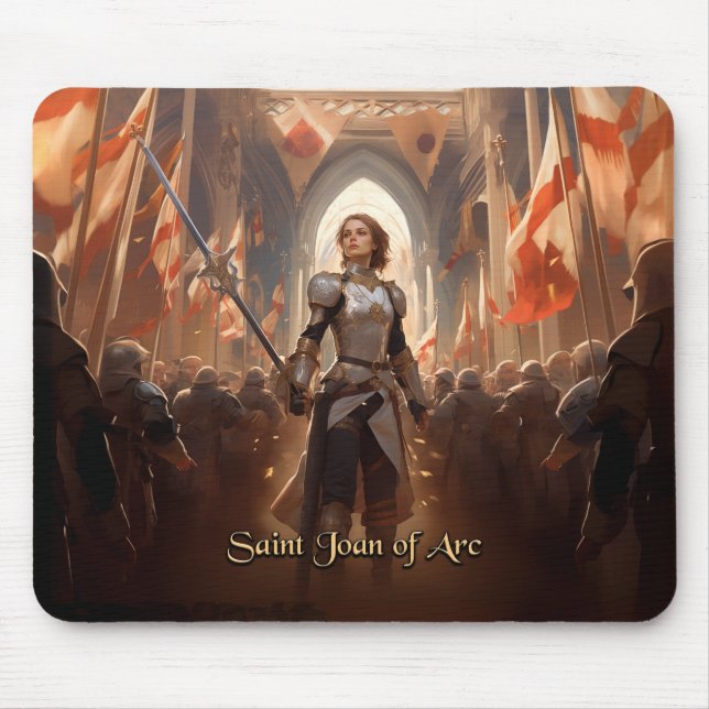 St. Joan of Arc Mousepad, Christian #29 Mouse Pad (Front)
