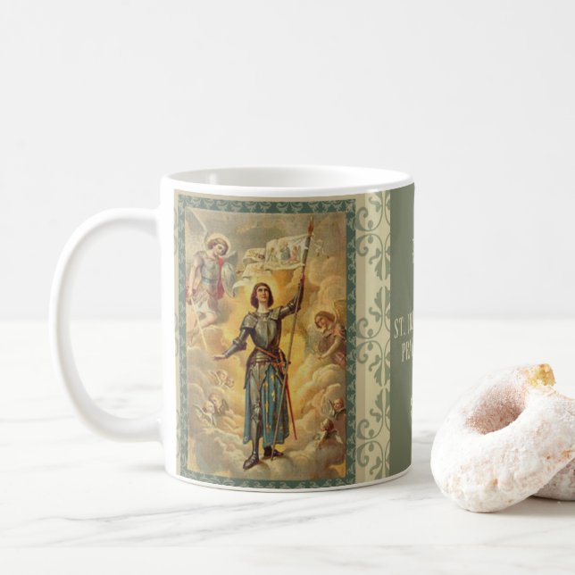 St. Joan of Arc St. Michael Angels Soldie Coffee Mug (With Donut)