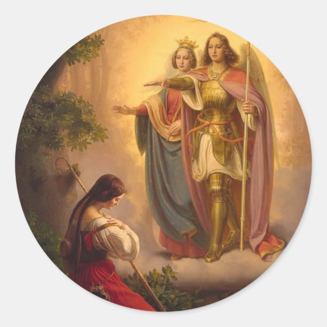 St. Joan of Arc St. Michael Catherine Alexandria Classic Round Sticker (Front)