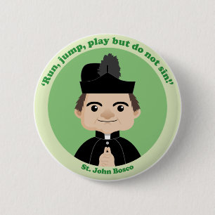 St. John Bosco 6 Cm Round Badge