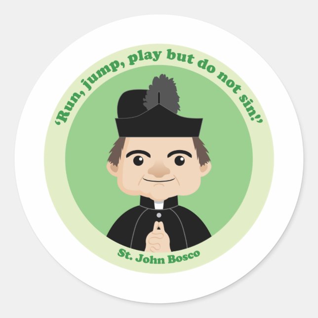 St. John Bosco Classic Round Sticker (Front)