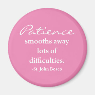 St. John Bosco Inspirational Phrase Magnet - Pink