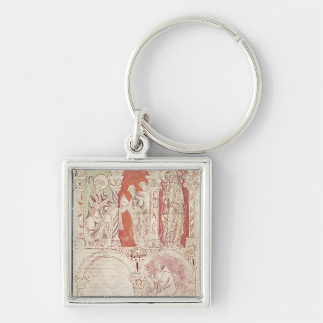 St. John Cassian writing and monks offering Key Ring (Front)