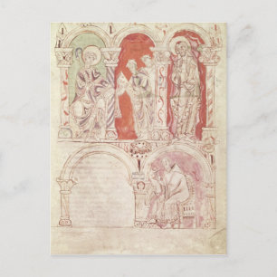 St. John Cassian writing and monks offering Postcard